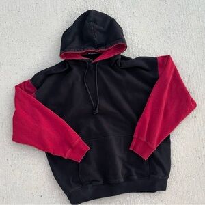 brandy melville christy hoodie oversized black and red sweatshirt